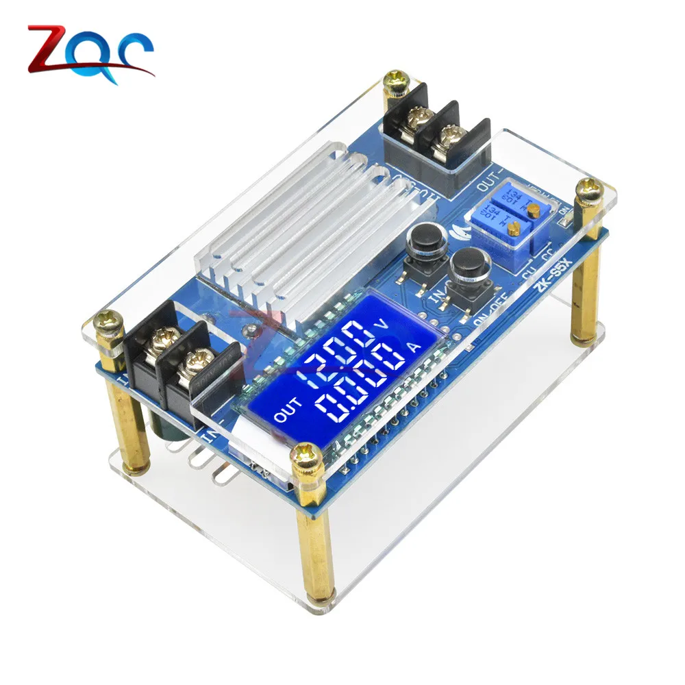 DC-DC DC 9 -45V to 10 -50V 5A Step Up Power Supply Module Adjustable Boost Adapter CV/CC Converter LCD Display with Case