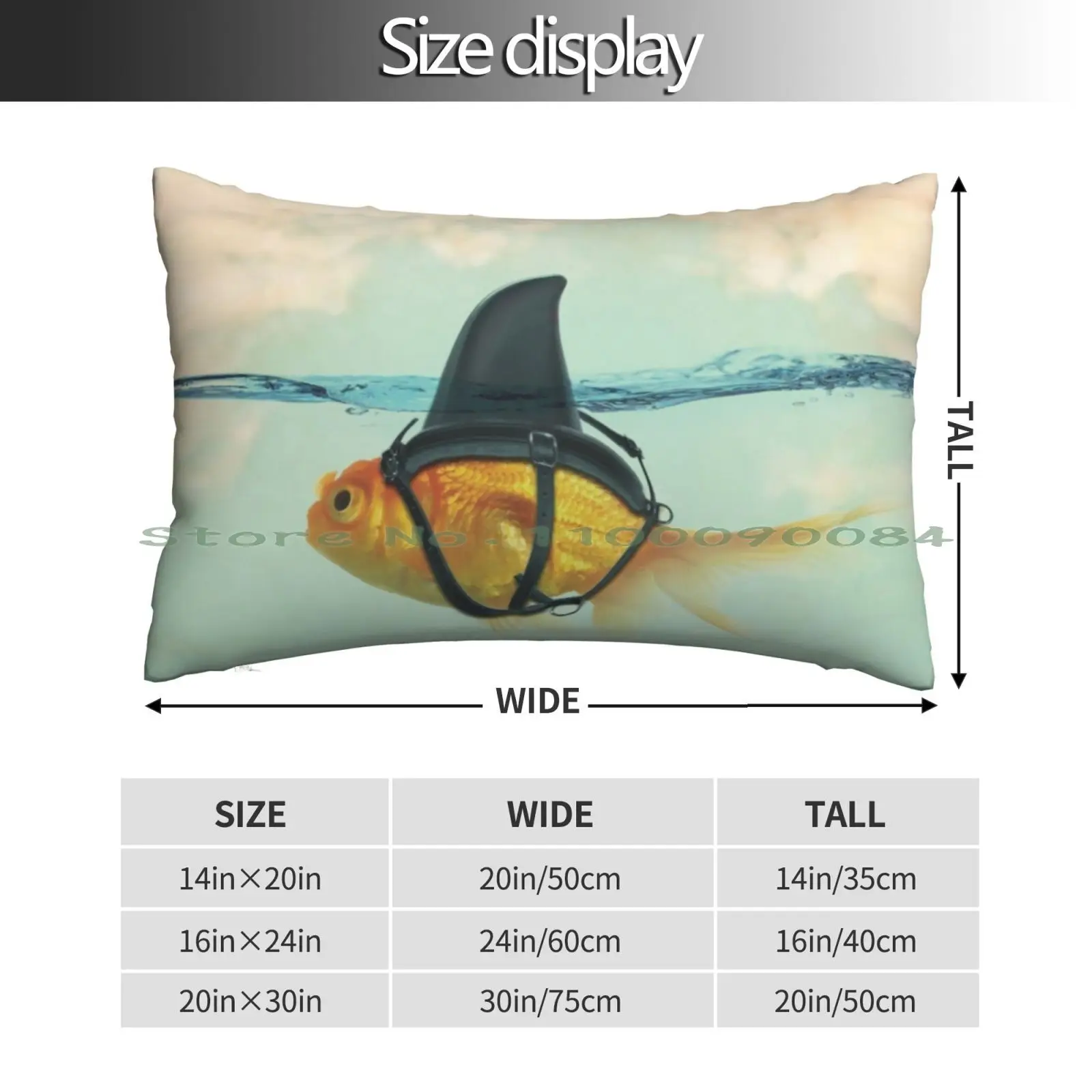 Brilliant Disguise ( Rm ) Pillow Case 20x30 50*75 Sofa Bedroom Shark Fin Shark Fun Humour Funny Clouds Sky Water Sea Ocean Vin