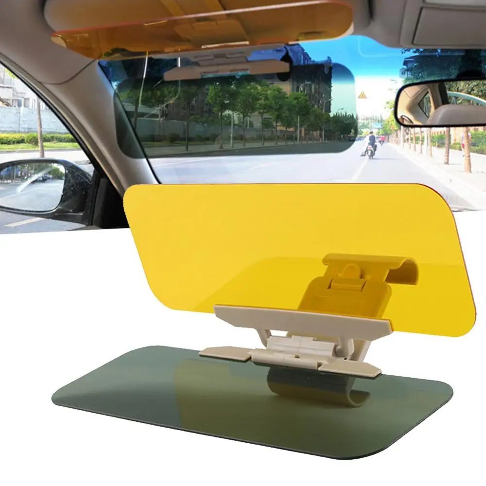 2 in 1 Car Sun Visor Anti Sunlight Dazzling Glass Goggle Day Night Vision Interior Driving Mirror UV Fold Flip Down Clear View