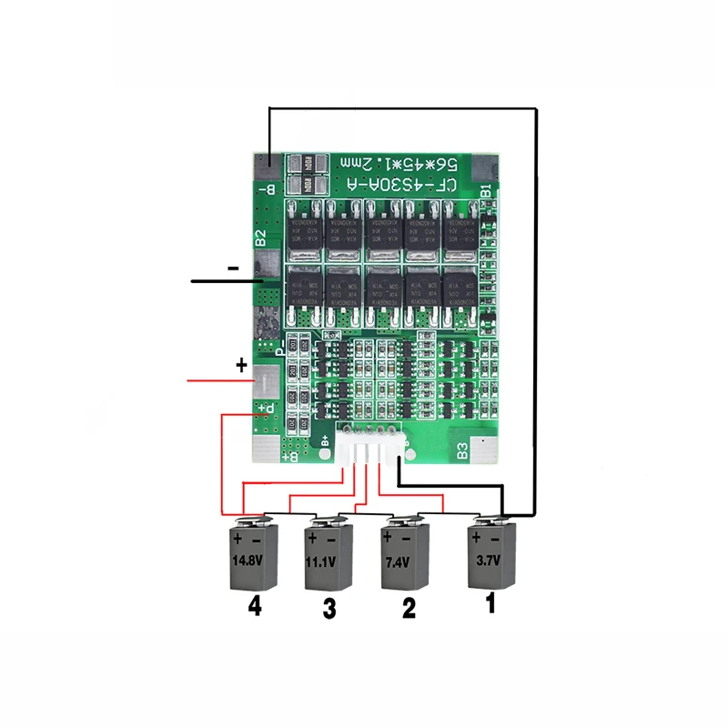 4S 30A 14.8V Al Litio Li-Ion 18650 Batteria BMS Confezioni Bordo di Protezione del PWB Equilibrio Circuiti Integrati