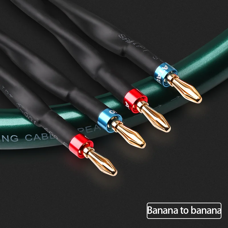 ATAUDIO Ein Paar HIFI Lautsprecher Kabel Hallo-end OCC Lautsprecher Draht Für Hallo-fi Systeme Y Stecker Bananen stecker Lautsprecher kabel 5