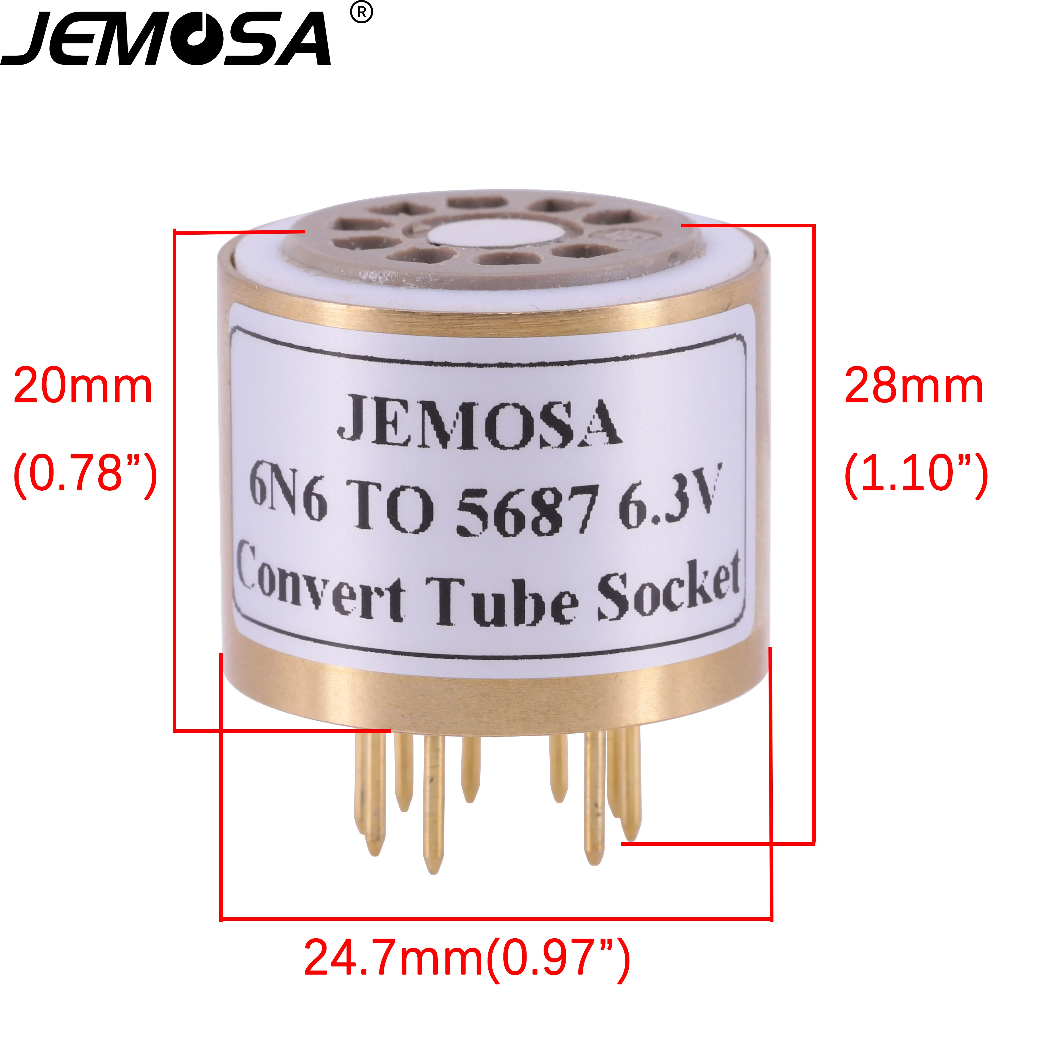 JEMOSA 1 قطعة 9Pin أنبوب المقبس محول 6H6N 6N6 إلى 5687 6.3 فولت الصوت فراغ أنبوب المقبس محول محول مكبر للصوت