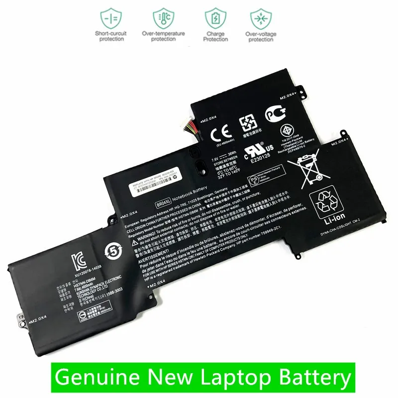 Onevan Nieuwe 7.6V 36WH Echt BR04XL Batterij Voor Hp Elitebook 1020 G1 M5U02PA M0D62PA M4Z18PA HSTNN-DB6M HSTNN-I26C HSTNN-I28C