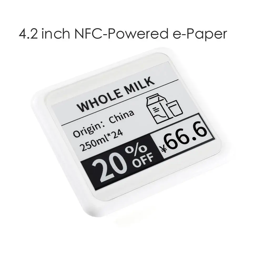 4.2inch NFC-Powered E Paper EPaper Eink E-Paper E-ink Display Screen Module for Mobile Phone IOS Android APP，No Battery