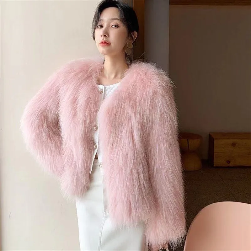 

Fashion Furry Faux Fur Coat Women Fluffy Warm Long Sleeve Outerwear Female Winter Jacket Hairy High-end Fake Fur Streetwear New