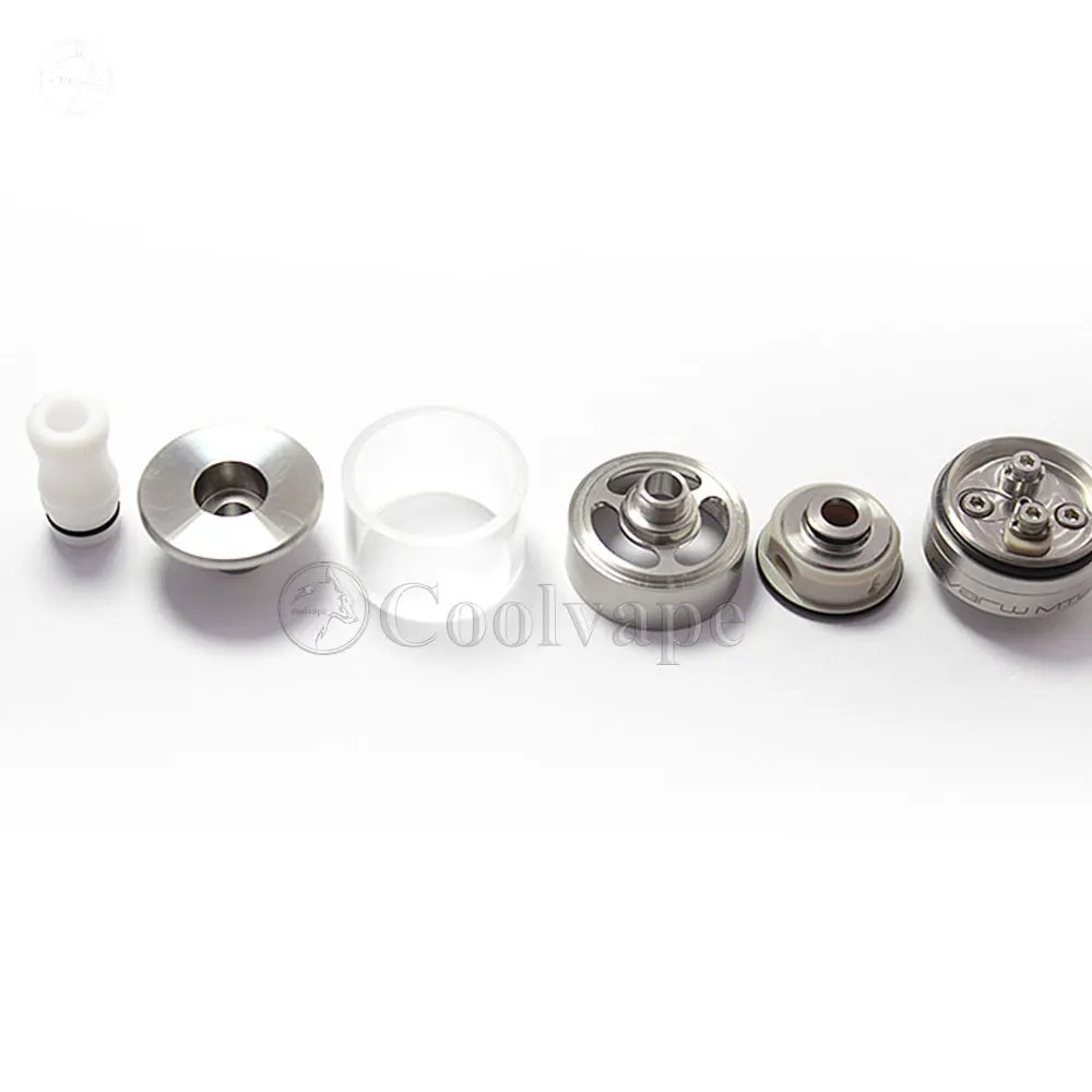Coolvape SXK Phong Cách Dvarw MTL Nước Hoa Nữ Nina Ricci Nina L'eau Eau Fraich 4 Ml RTA Rebuildable Xe Tăng Vape Atomizer Bạc 3.5Ml 316 Thép Không Gỉ 22Mm Diamete rta
