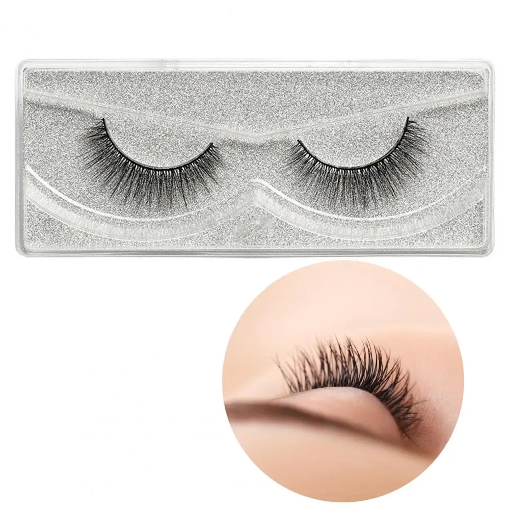 1 Pair Lash Slender Multiple Layers Natural Effect Handmade Mink Hair Eyelash for Dating Makeup Tools Accessories