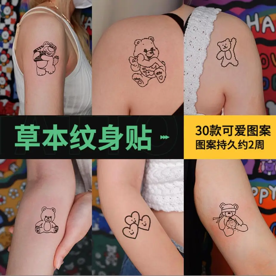 30pcs Waterproof Temporary Tattoo Sticker  Rose Pattern Water Transfer Under Breast Shoulder Flower Body Art Fake Tatoo T2005