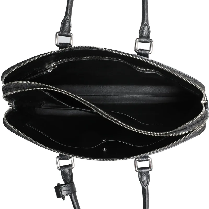 Maletín de cuero de cocodrilo de alta gama para hombre, bolso de negocios, bolso de hombro de cuero genuino, bolso de oficina de alta capacidad, 45,
