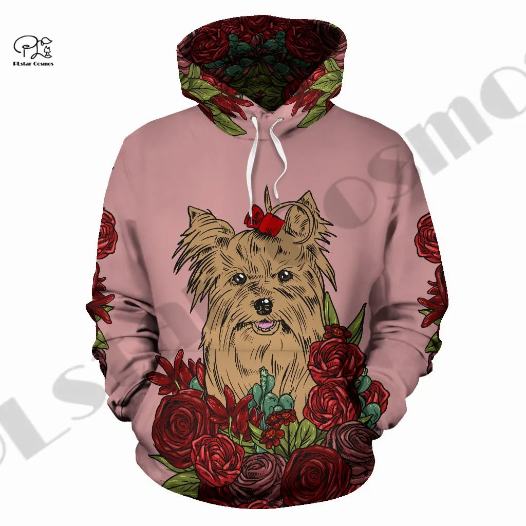 PLstar Cosmos 3Dprinted Newest Yorkie Terrier Pet Dog Harajuku Pullover Streetwear Unique Unisex Man/Woman Casual Hoodies/Zip -6