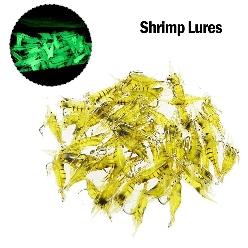 5/10PCS Soft lightweight Silicone Shrimp Fishing Lure 4cm Small Freshwater Fishing Glow Shrimp Bait with Hook Carp Fishing Pesca