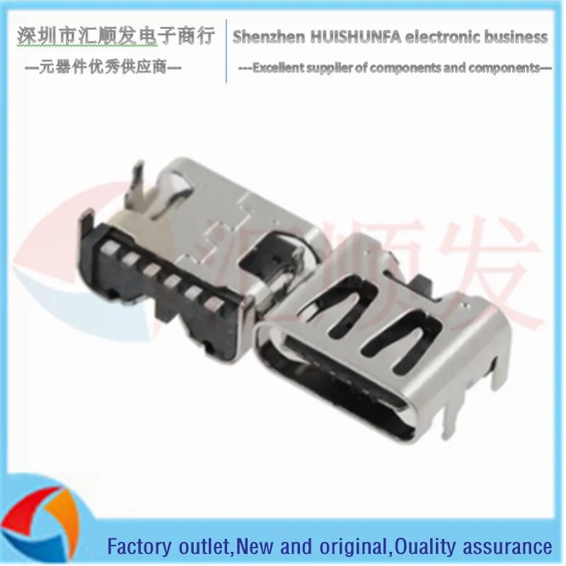 10 Chiếc!!!!!!!!! SMD USB-3.1 Loại Ổ Cắm-C Nữ Ổ Cắm 6P Đơn Giản Loại 4 Cố Định Chân Đặc Biệt Cho Dòng Cao Nhanh Chóng bấm Lỗ