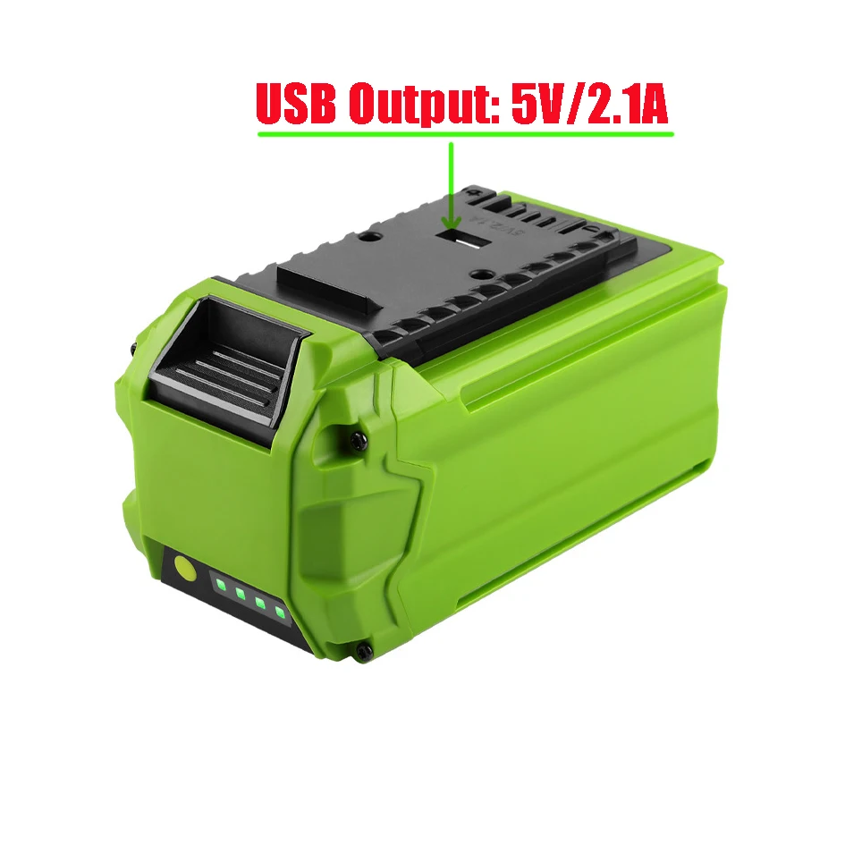 20*18650 Li-ion Pin Ốp Lưng Bảo Vệ Sạc PCB Bảng Mạch USB Ra Cho Greenworks 40V Cỏ Cropper lưỡi Cắt Cỏ