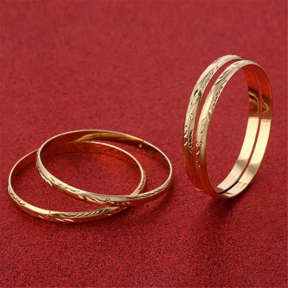 4pcs Gold Color For Dubai South African UK Sweden Fashion Women Bangle Jewelry