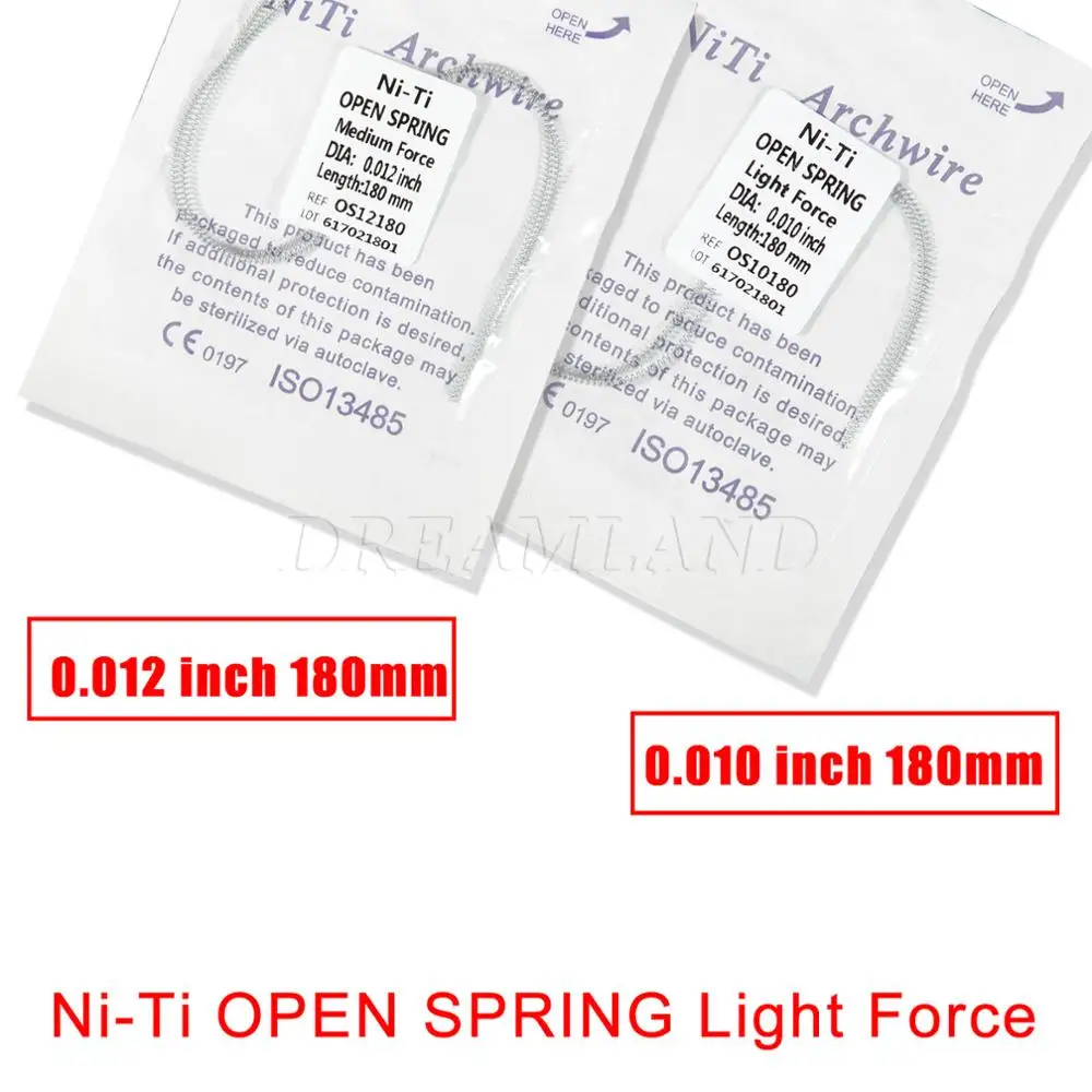 Dental Orthodontic Niti Closed/Open Coil Springs Light/Medium Force For Orthodontic Treatment