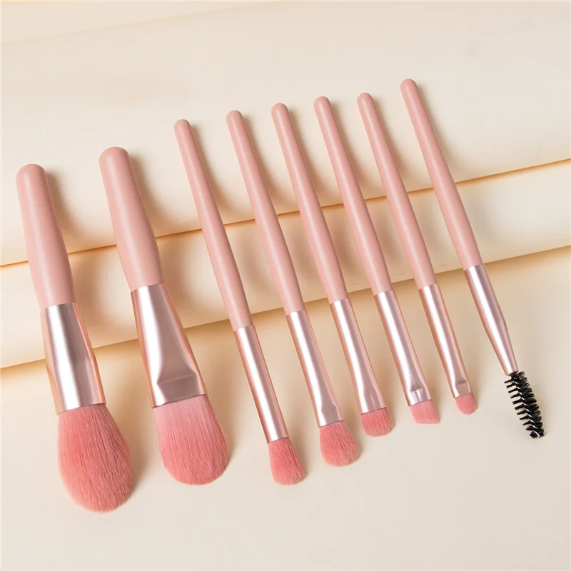 Ronshadow 8Pcs Professional Mini Makeup Brushes Set Blush Foundation Powder Make Up Brush Tools Kit