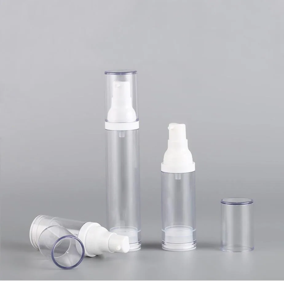 50ml clear Airless Bottle white Pump Lid Sprayer Toner/Serum/Lotion/Emulsion/Foundation/UV Essence Cosmetic Packing