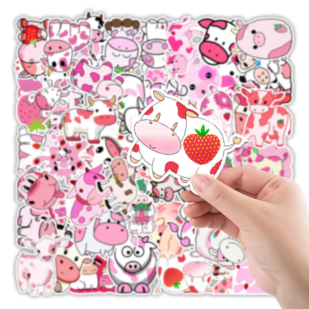 50pcs Milk Cow Stickers For Notebook Laptop Stationery Scrapbook Cute Sticker Aesthetic Scrapbooking Material Craft Supplies