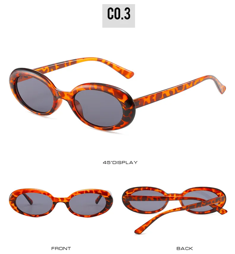 OEC CPO Vintage Oval Sonnenbrille Frauen Mode Kleine Runde Sonnenbrille Weibliche Punk Leopard Shades Brillen UV400 Oculos De Sol – Detail 8