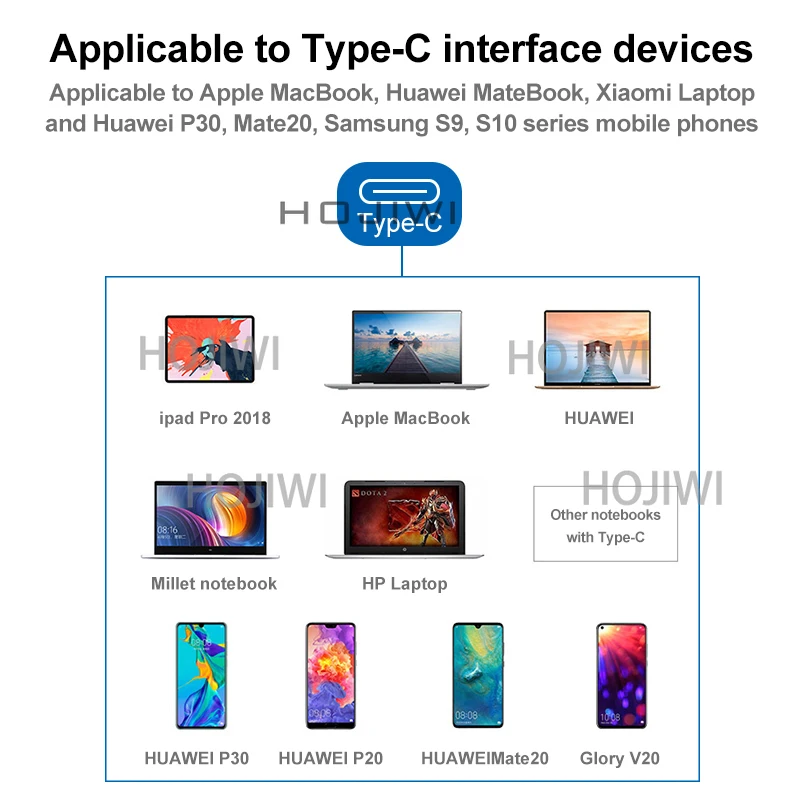 HOJIWI 8 IN 1 USB C to HDMI-Compatible Dock Splitter PD for MacBook Pro Huawei Mate docking station laptop to vga Adapter AA10