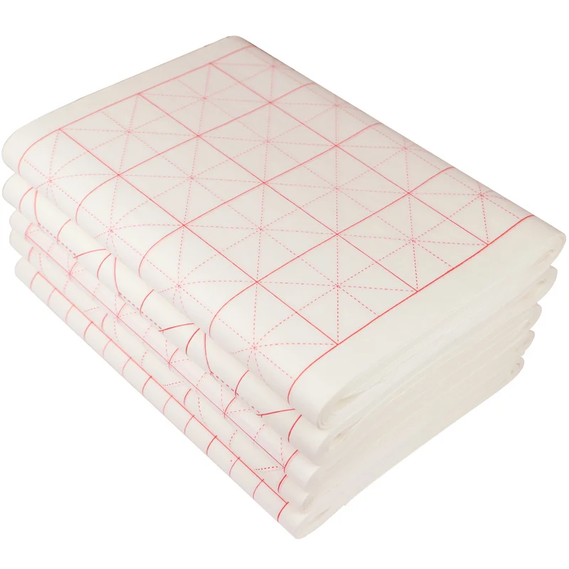 

100sheets Xuan Paper Chinese Semi-Raw Rice Paper For Chinese Calligraphy Practice Raw Ripe Xuan Paper with Grids Rijstpapier