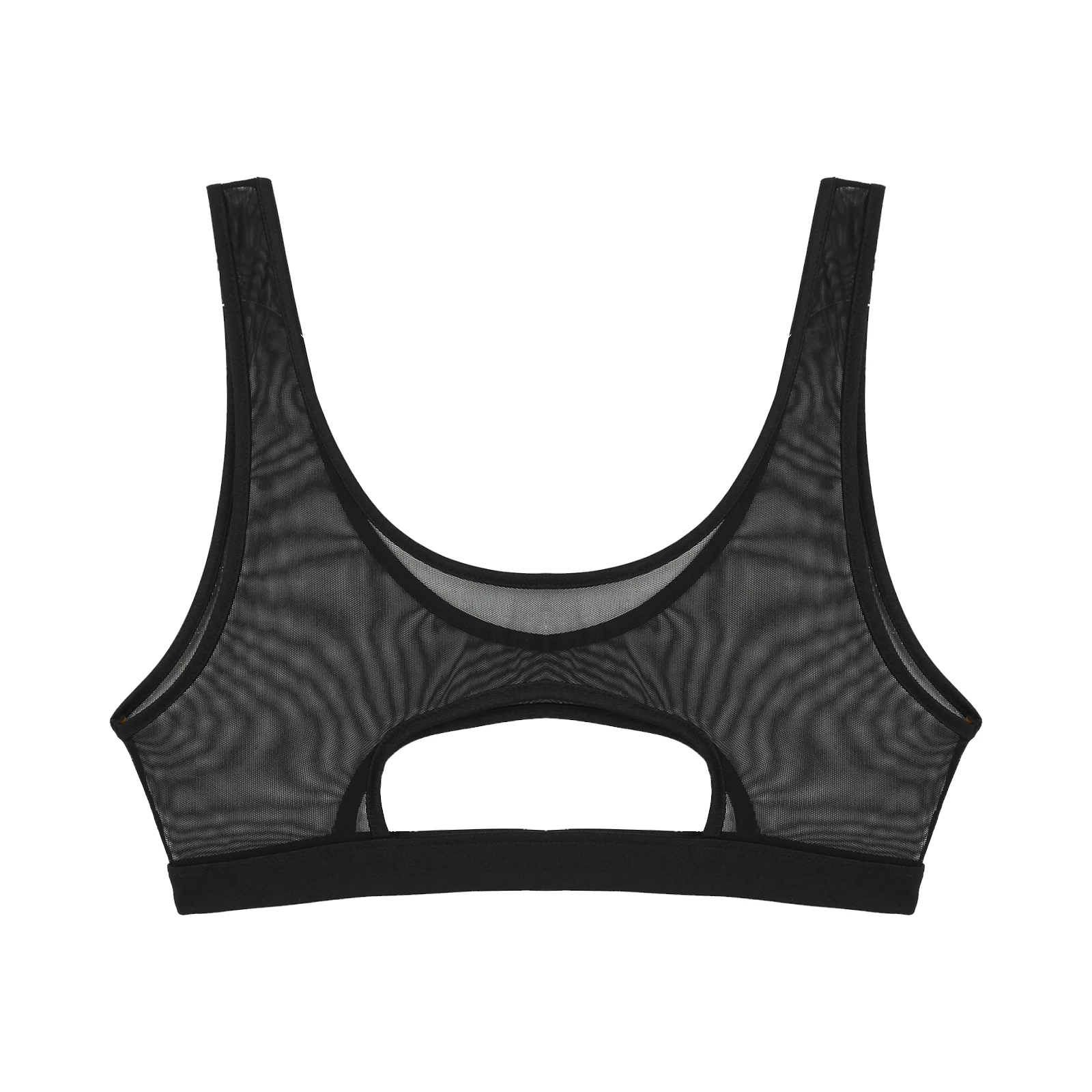 Womens Mesh Bra Tops Transparent See-through Sexy Tops Sleeveless Backless Sheer Camis Bra Vest Female Nightwear Tank Crop Tops