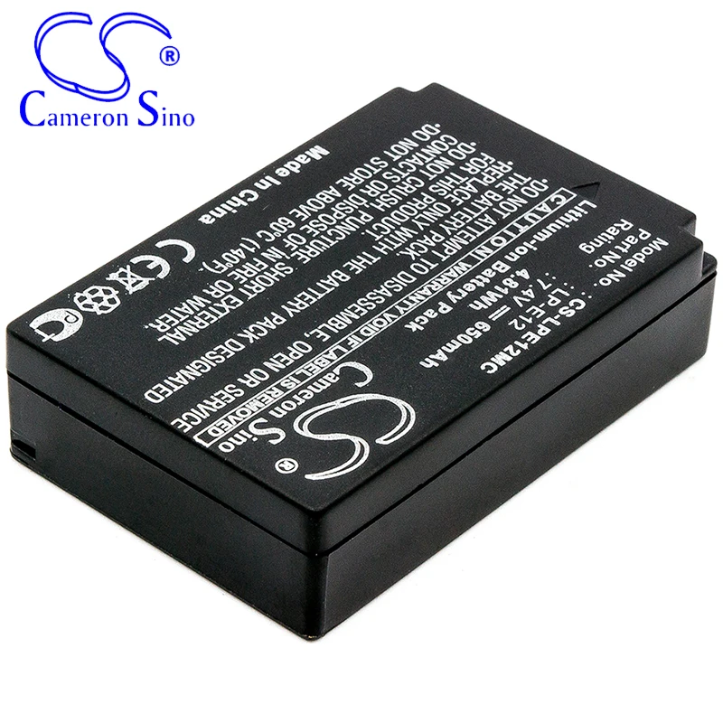 CameronSino Battery for Canon EOS M EOS-M EOS 100D Rebel SL1 Digital EOS M2 OS-M EOS Kiss X7 fits Canon LP-E12 camera battery