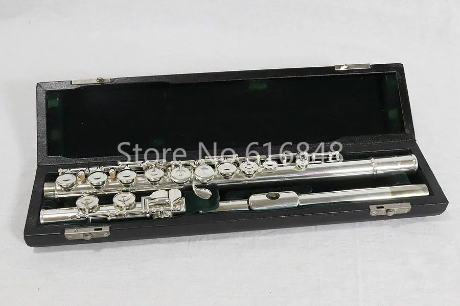 Pearl PF-525 E Cupronickel Flute C Tune 16 Keys Closed Holes Flute With E Key High Quality Silver Plated Musical Instrument