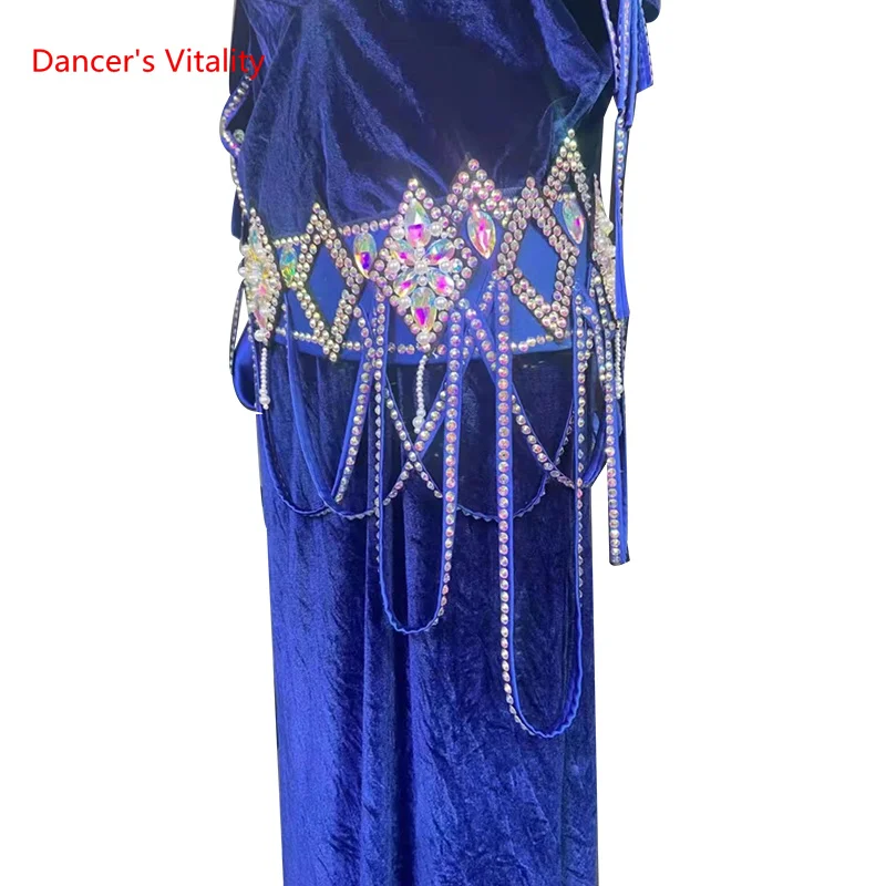 Belly Dance Competition Costumes Set for Women Bellydance Dress Senior Velvet Belly Dancing Performance Dresses Stage Cltohing