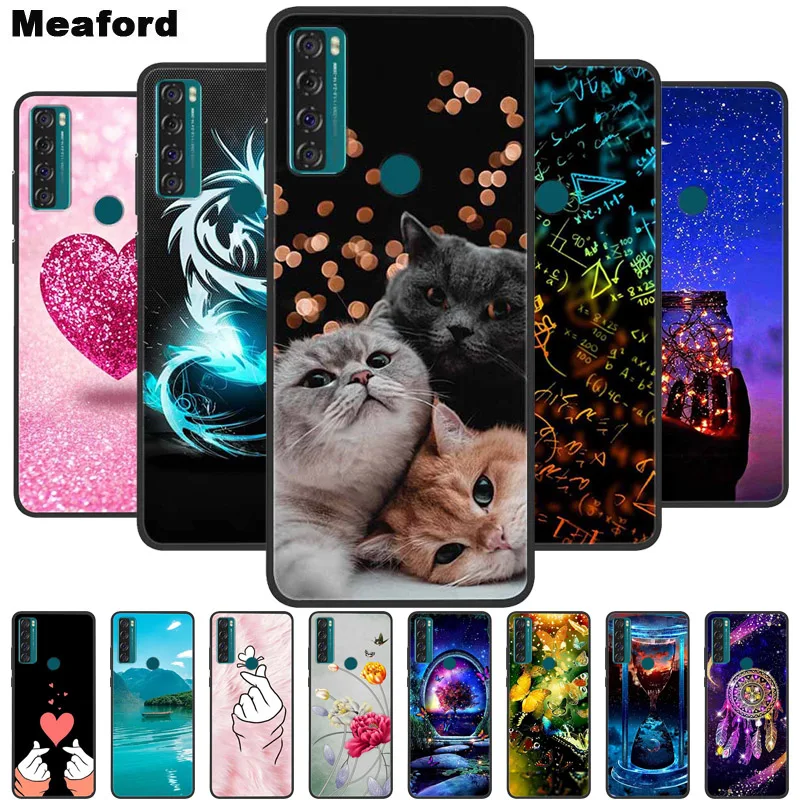 Dla TCL 20 SE Case 205 Soft Silicone Cool Cartoon Case Dla TCL 20B 6159K Back Cover dla TCL 20 R 5G 20SE Cases Fashion TPU Funda