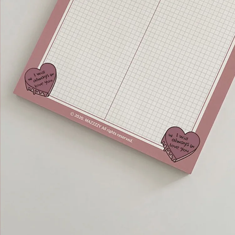 Korean LOVE Cartoon Potato Grid B5 Notebook 30sheets Memo Pad Student Creative Kawaii Learning Note Plan Paper School Stationery