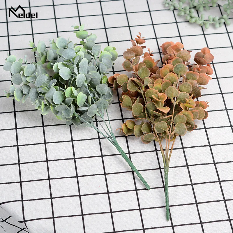 Simulation 5 Branch Artificial Eucalyptus Leaf Artificial Fog Eucylaptus Tree Plants For Wedding Shooting Prop Home Decor Plants