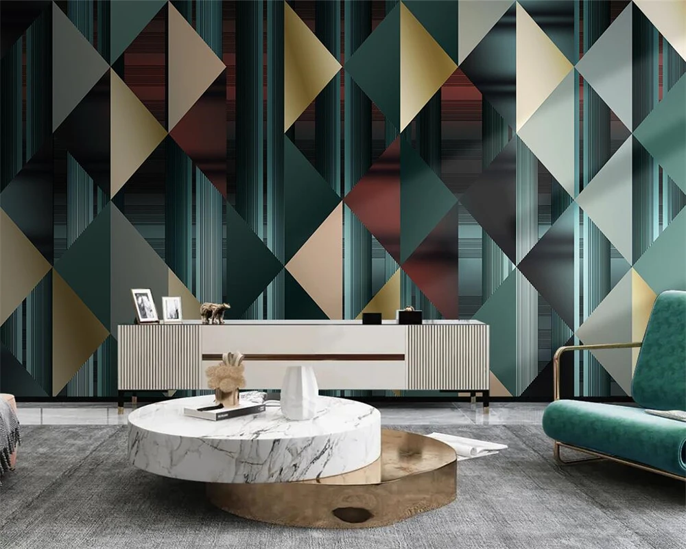 beibehang Custom modern minimalist geometric graphic lines TV sofa background wallpaper wall papers home decor papier peint