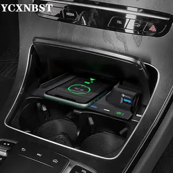 Car Wireless Charger New Phone Charger Charging Dock Charger USB FOR Mercedes Benz W205 AMG C43 C63 AMG GLC43 GLC63 X253 15W