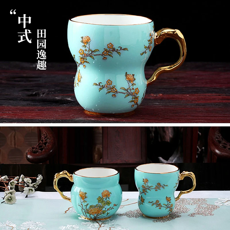 |The porcelain yongfeng source Mrs. West lake blue ceramic tea cup home owner a coffee cup meeting cup