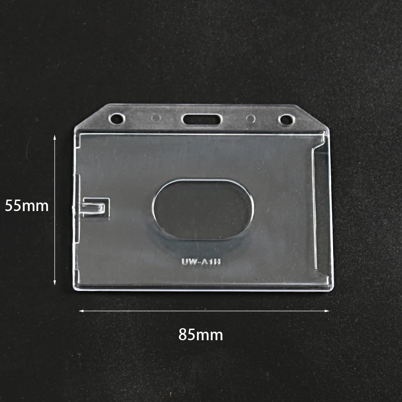 Porta-cartões em plástico transparente