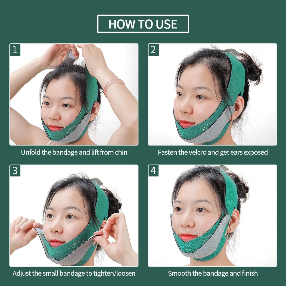 Face Slimming Bandage Graphene Layer V-Face Skin Lifting Belt Chin V-line Up Anti-Swelling Double Chin Removal Tightening Belt