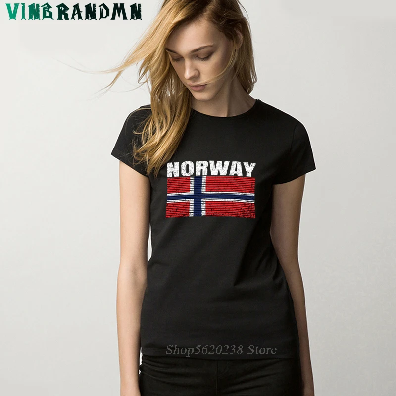 Hipster Norwegian National Flag Women T Shirts Summer Short Sleeve Cool T-shirts Norway Country Flag Clothing Mujer Camisetas