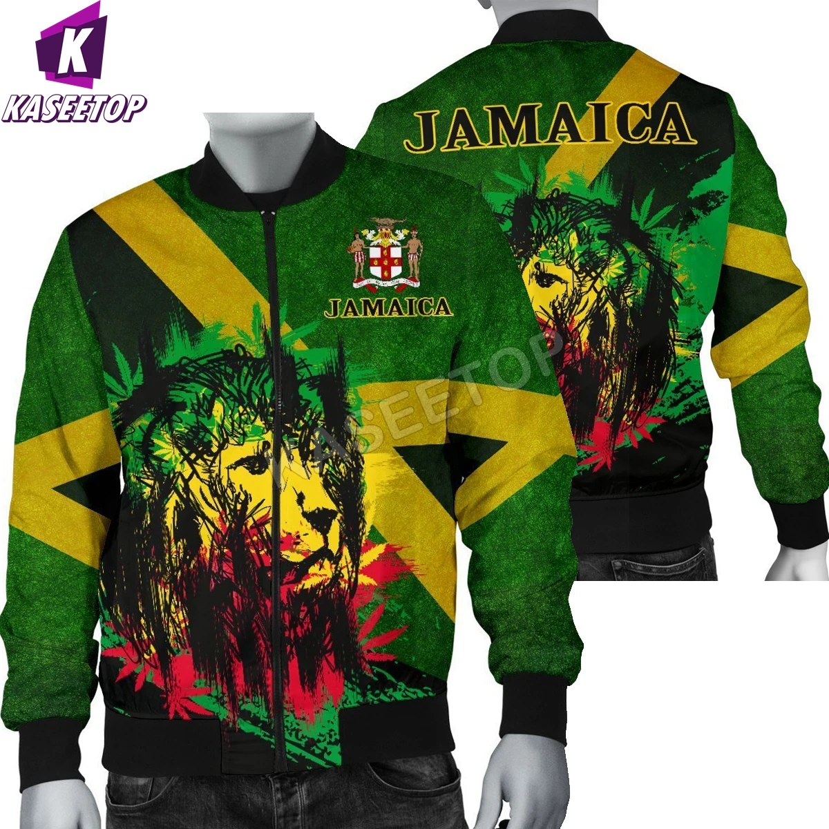 Winter Thicker Jamaican Lion Mens Turtles Jacket Cosplay Costume Casual Unisex 3D Full Print Bomber Jacket Tracksuit Zipper Coat