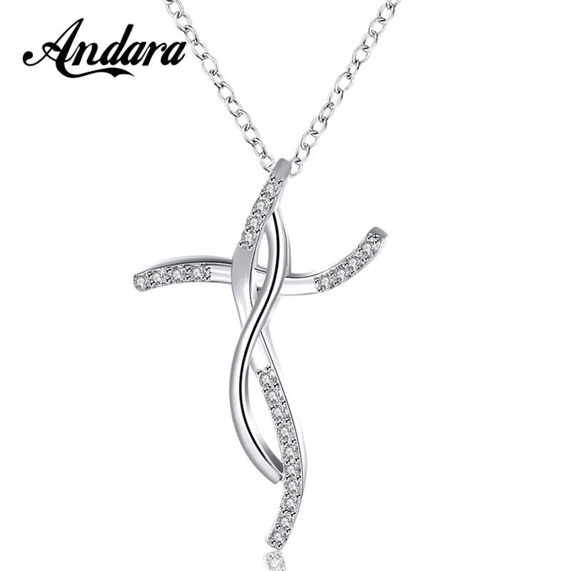 New 925 Sterling Silver Necklace Cross Pendant Necklace Women's & Men's Necklace Religion Jewelry Gift