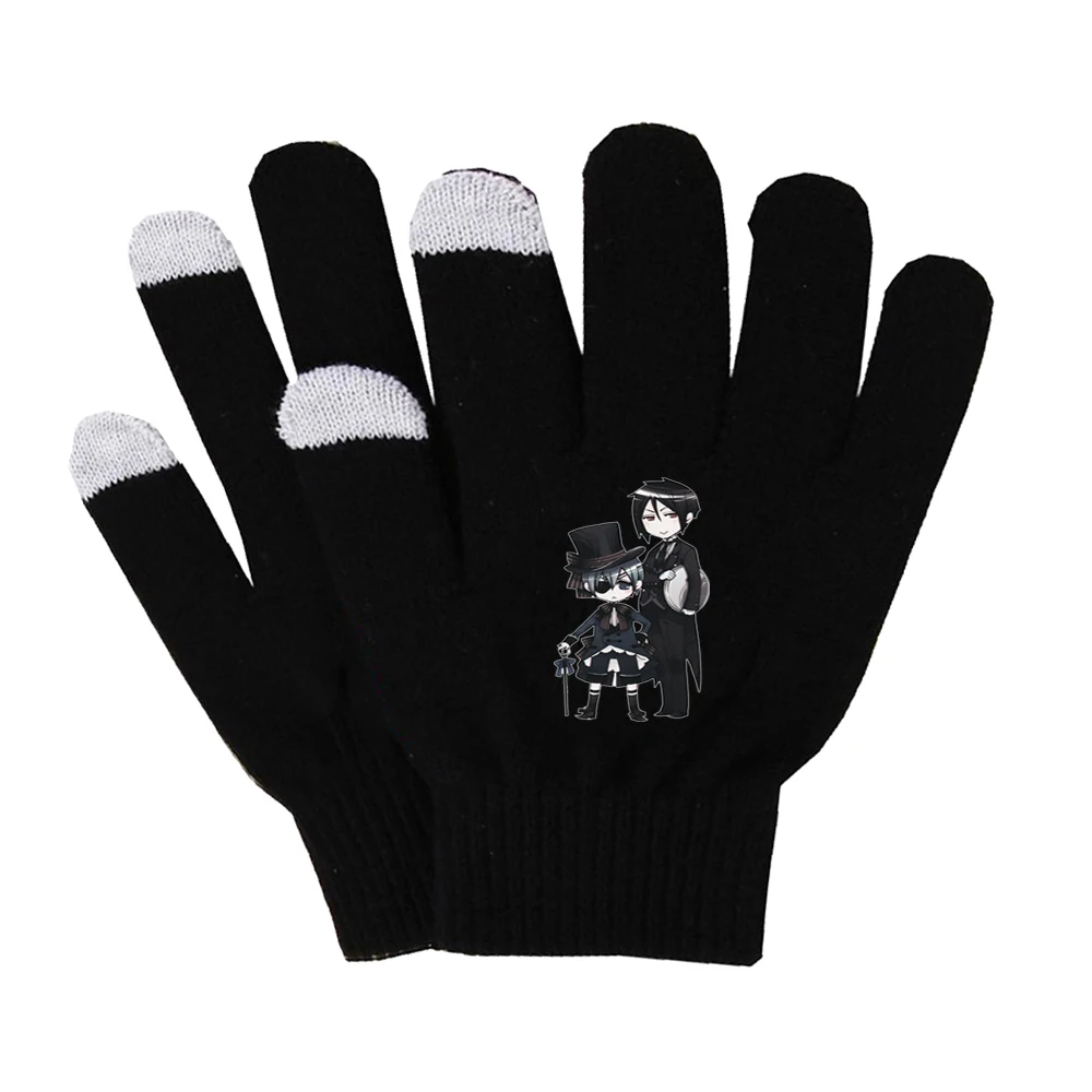 

Anime Black Butler Gloves Warm Stretch Knit Gloves Fingerless Gloves Touch Screen Smart Phone Female Gloves