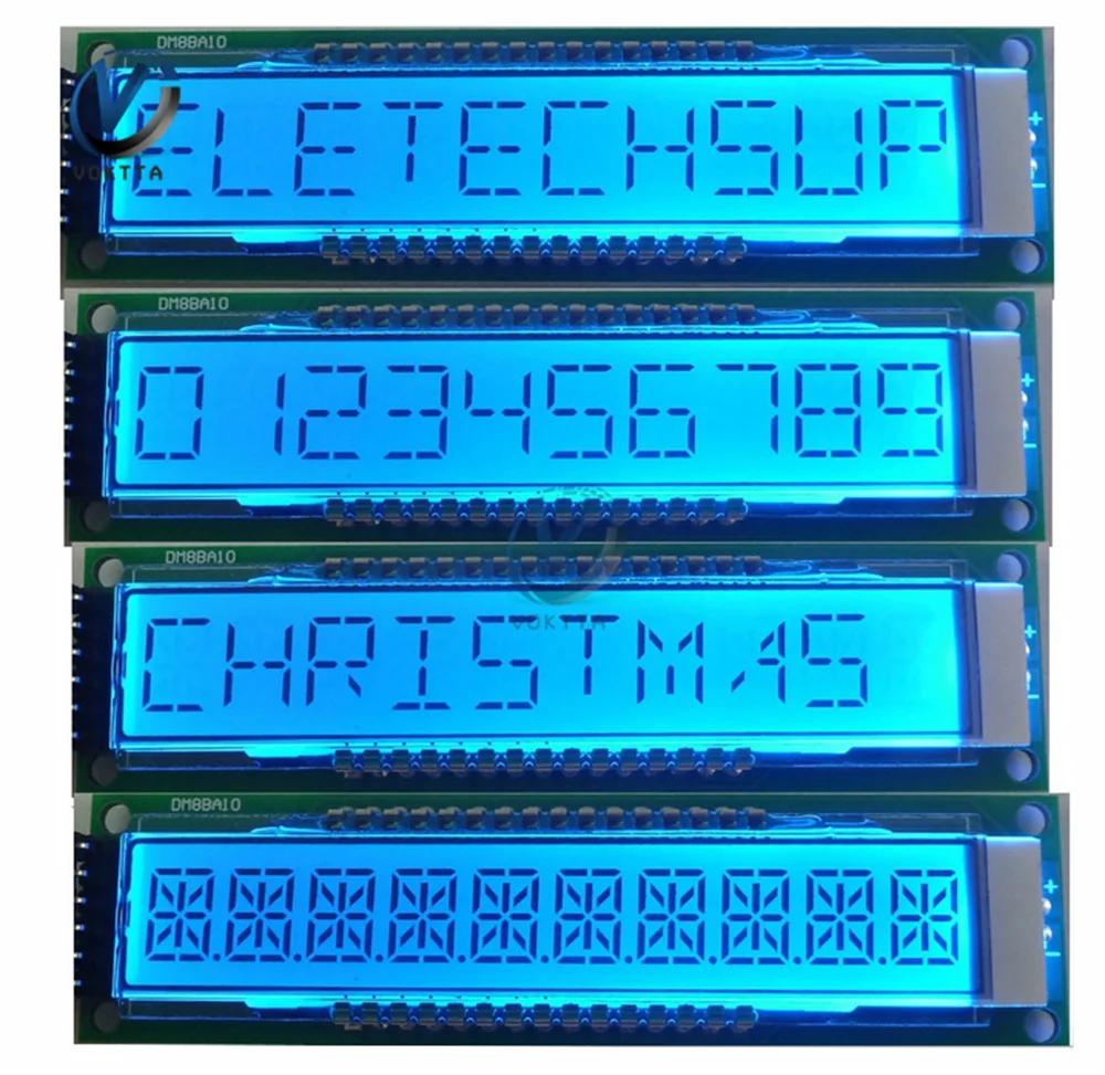 Modulo LCD schermo blu 10 Bit 16 segmenti Display LCD modulo pannello DM8BA10 DC 5V TM1622 Chip