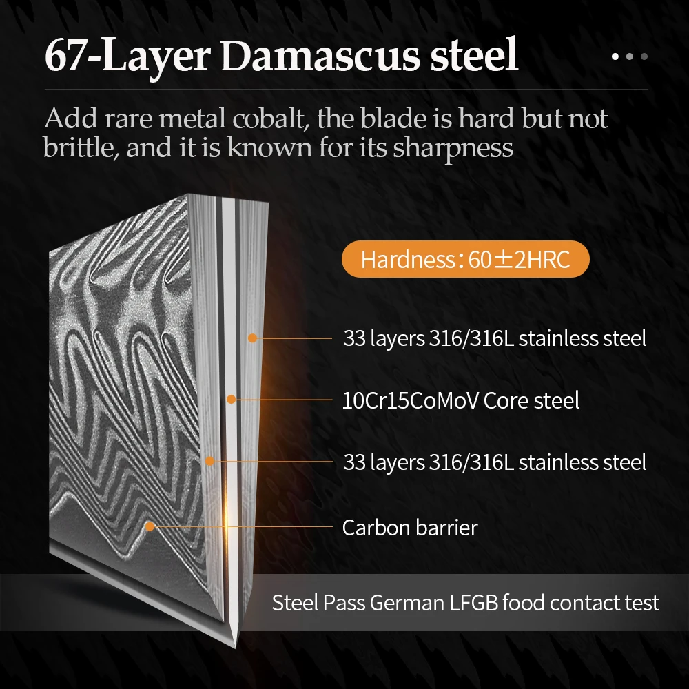 Imagem -02 - Aço Damasco Santoku Faca com Cabo Ergonômico Facas de Cozinha Cutelo Afiado Faca de Carne Persistência 7.3 Novo Xinzuo-vg10