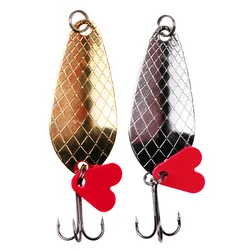 Señuelo de pesca de Metal Jigging Spinner Spoon, 9g, 7cm, cebos duros, lentejuelas de ruido, cebo Artificial con gancho triple, 1 ud.