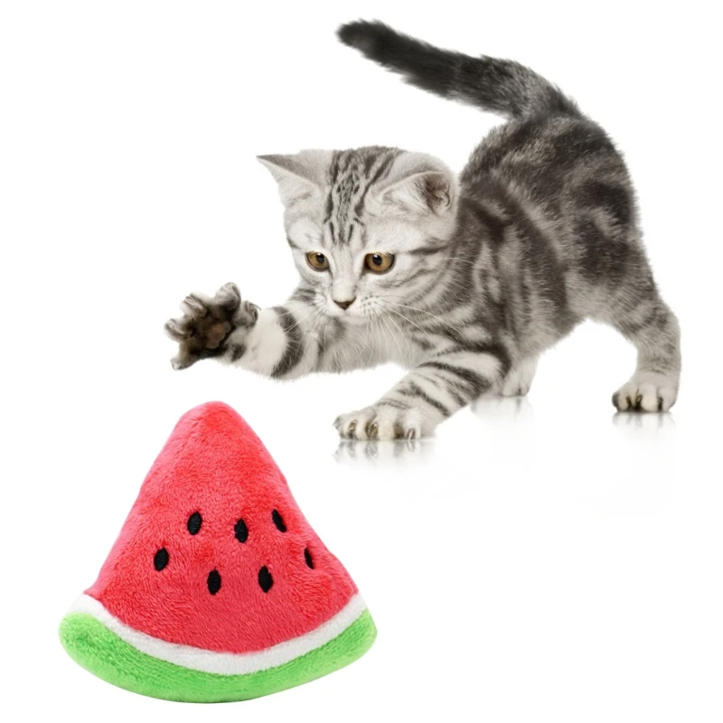 Cute Watermelon Plush Shape Dog Chew Toys Pet Puppy Play Toy for Cat Puppy Breed Reducing Bore Pet Gift Pet Supplies