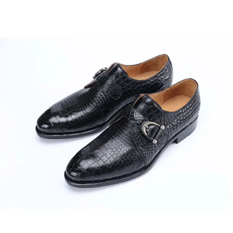 hujingsha crocodile leather shoes wholesale Direct selling Men's shoes  Men formal shoes Single shoes Genuine leather Men shoes