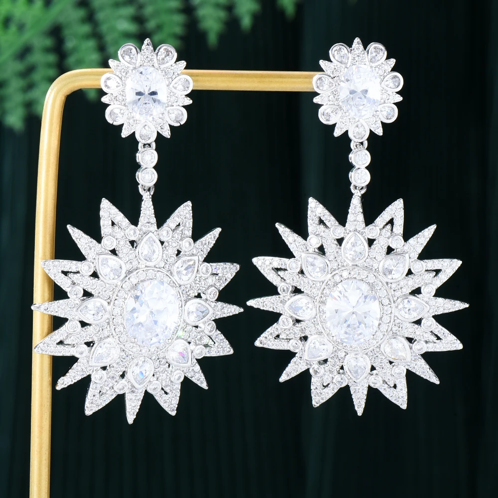 

Original Trendy серьги 2021 тренд Luxury Pendant Earrings for Women Fine Jewelry Full CZ Bridal Wedding Earrings Jewelry GIFT