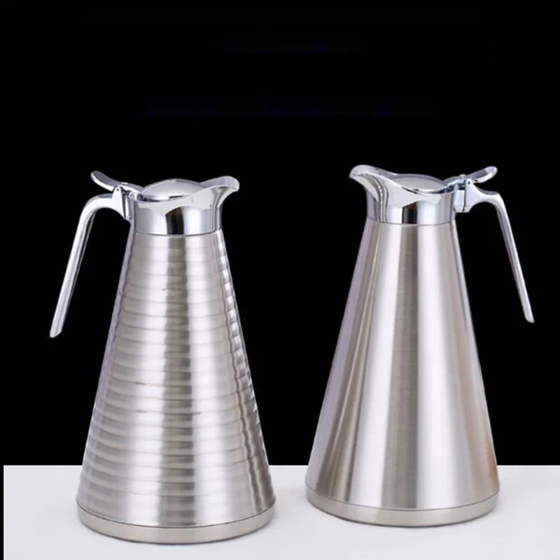 1L/1.5L/2L Double Wall Vacuum Insulation Thermal Coffee Pot Home Water Pot Stainless Steel Tea Kettle