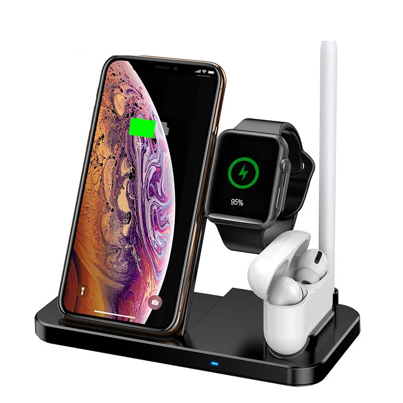 

Wireless Charger For iPhone 13 12 XR 10W Fast Charging For Samsung Galaxy For Apple Watch AirPods Dock Station 3 in 1