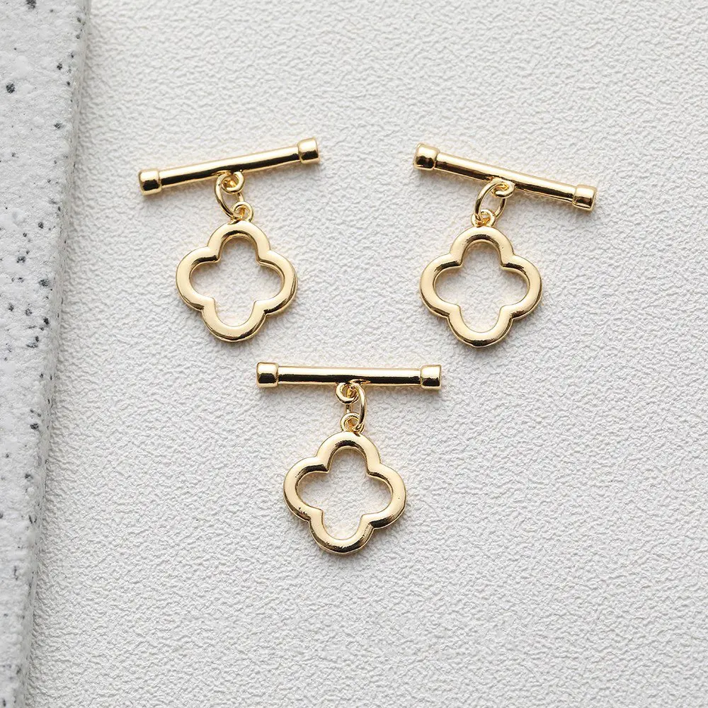 4PCS 14k Gold Plated Bracelet Necklace Making Link Buckle for Jewelry Findings Components DIY Hand Made Brass Accessories